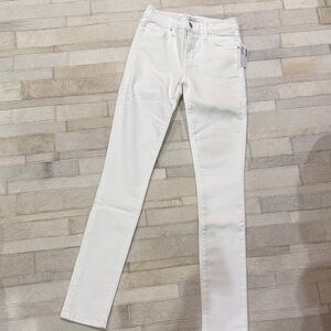 J Brand White High-Rise Skinny Jeans -